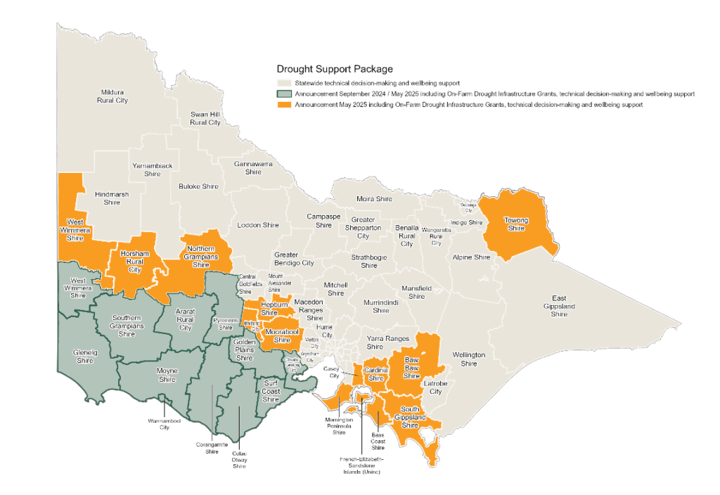 Drought support package map